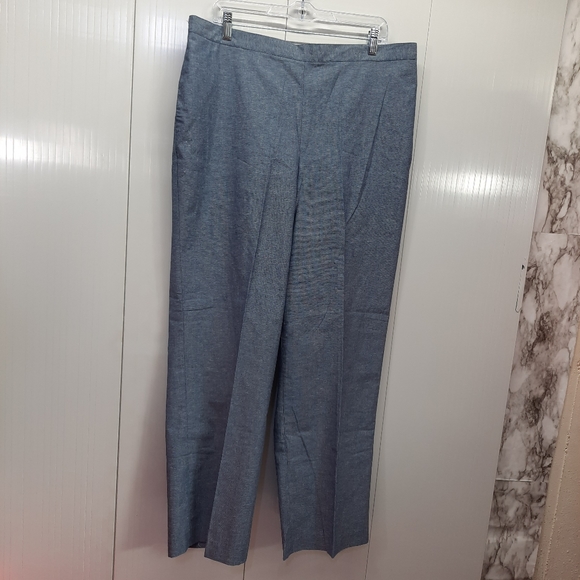 Alfred Dunner Blue Women's Classic Fit Pants Pull on Back Elastic size 18 - Picture 2 of 8